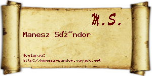 Manesz Sándor névjegykártya
