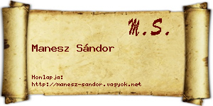 Manesz Sándor névjegykártya