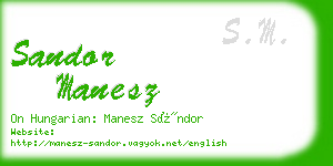 sandor manesz business card